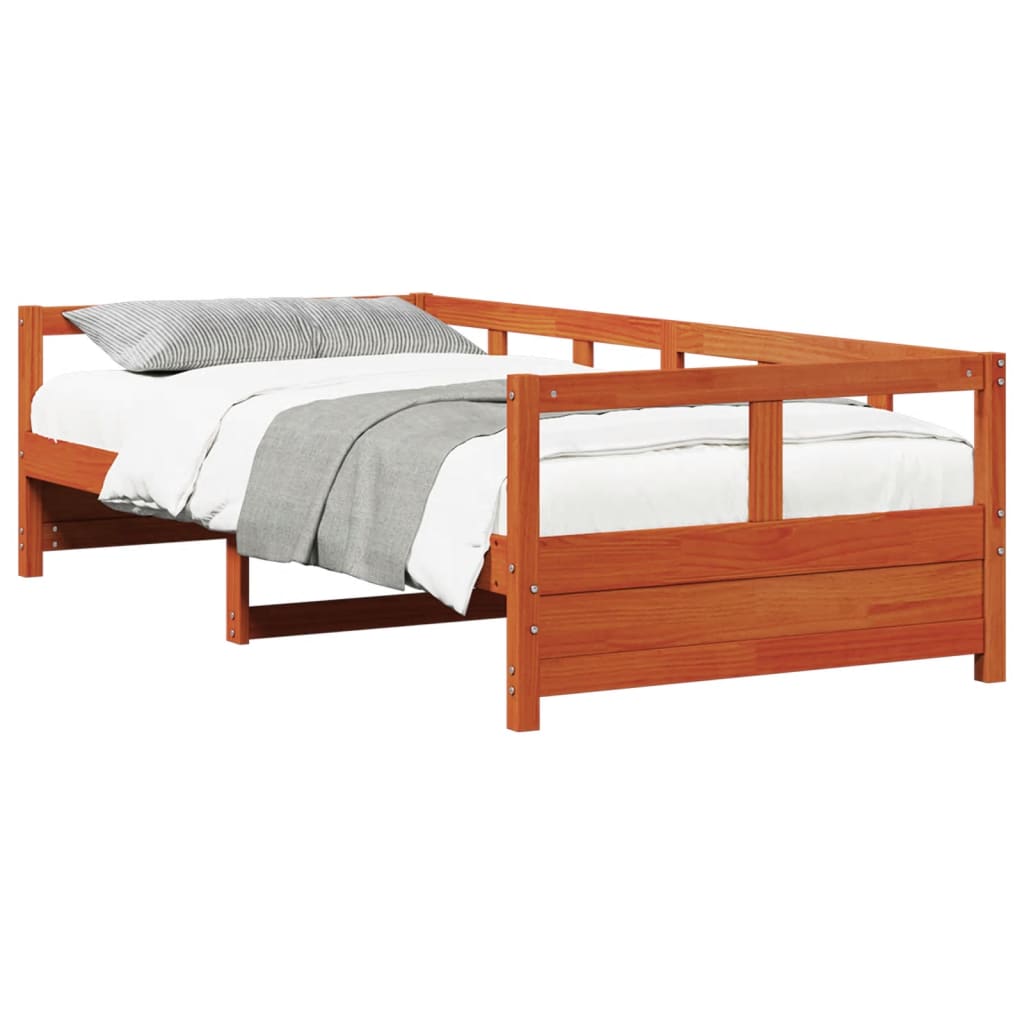 Dormeuse senza Materasso Marrone Cera 90x200 cm Legno di Pino 854963