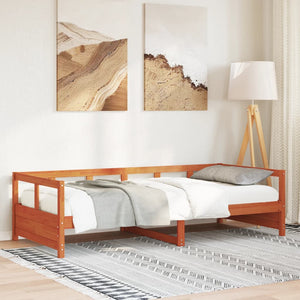 Dormeuse senza Materasso Marrone Cera 90x200 cm Legno di Pino 854963