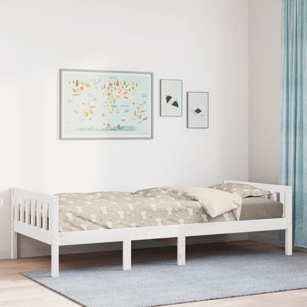 Letto per Bambini senza Materasso Bianco 80x200cm Massello Pino 855025