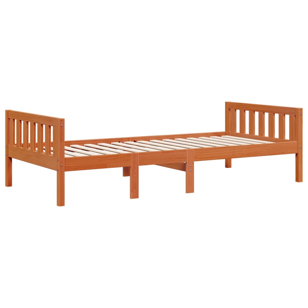 Letto Bambini senza Materasso Marrone Cera 80x200 cm Legno Pino 855026