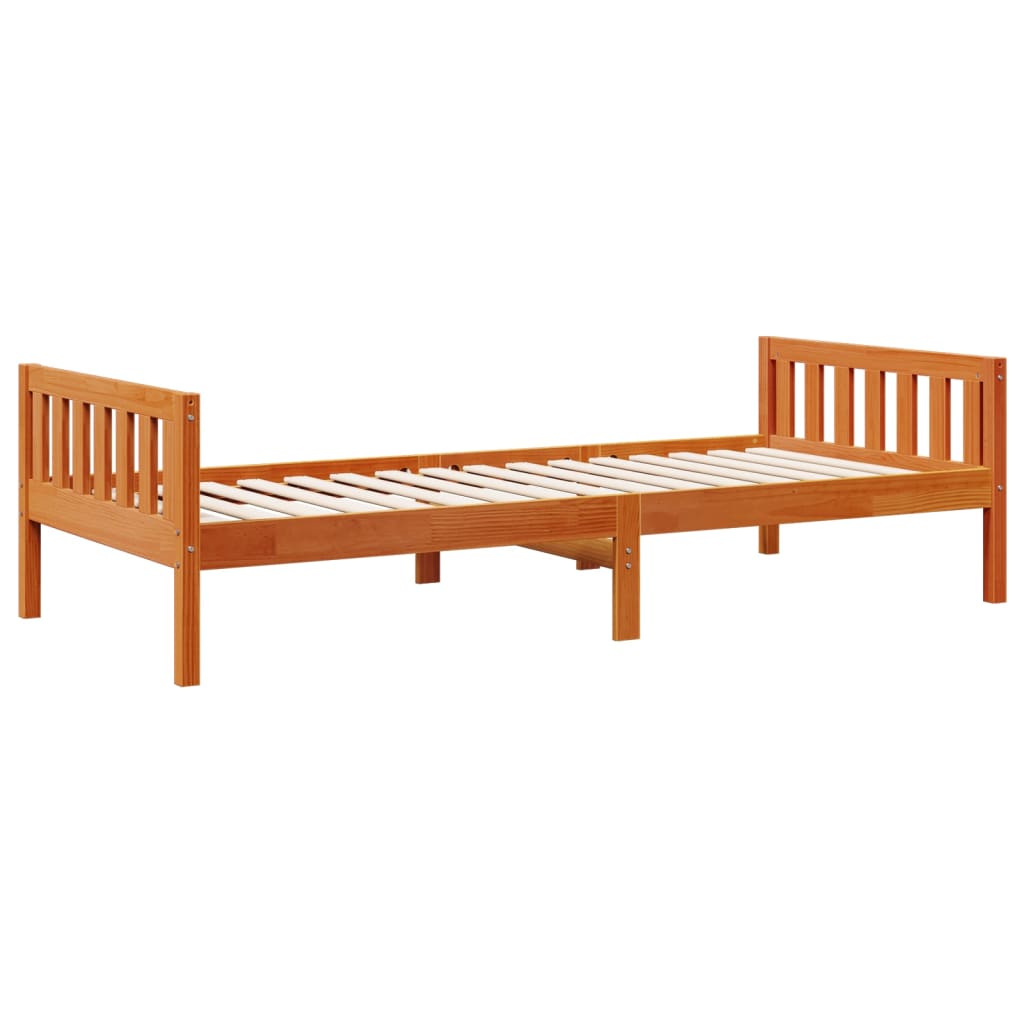 Letto Bambini senza Materasso Marrone Cera 80x200 cm Legno Pino 855026