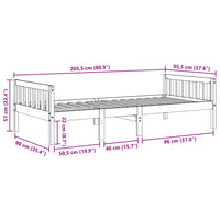 Letto Bambini senza Materasso Marrone Cera 90x200 cm Legno Pino 855029