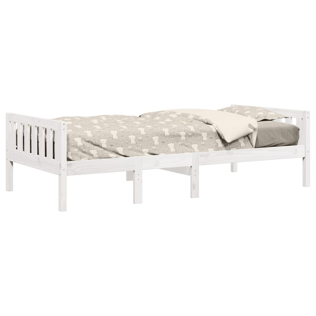 Letto per Bambini senza Materasso Bianco 75x190cm Massello Pino 855034