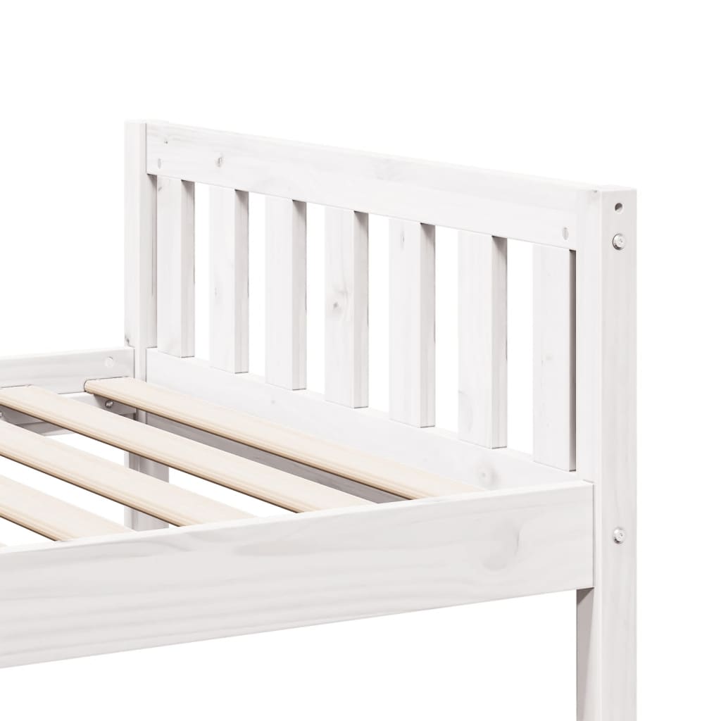 Letto per Bambini senza Materasso Bianco 75x190cm Massello Pino 855034