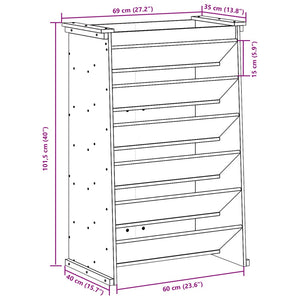 Fioriera per Erbe 6 Ripiani 69x40x101,5cm Legno Massello Pino 855048