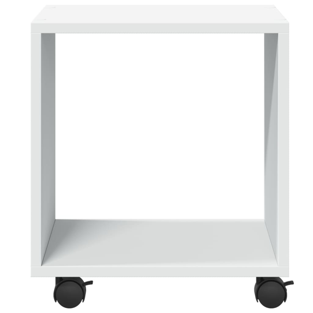 Mobiletto con Ruote Bianco 37x33x42,5 cm in Truciolato 853128