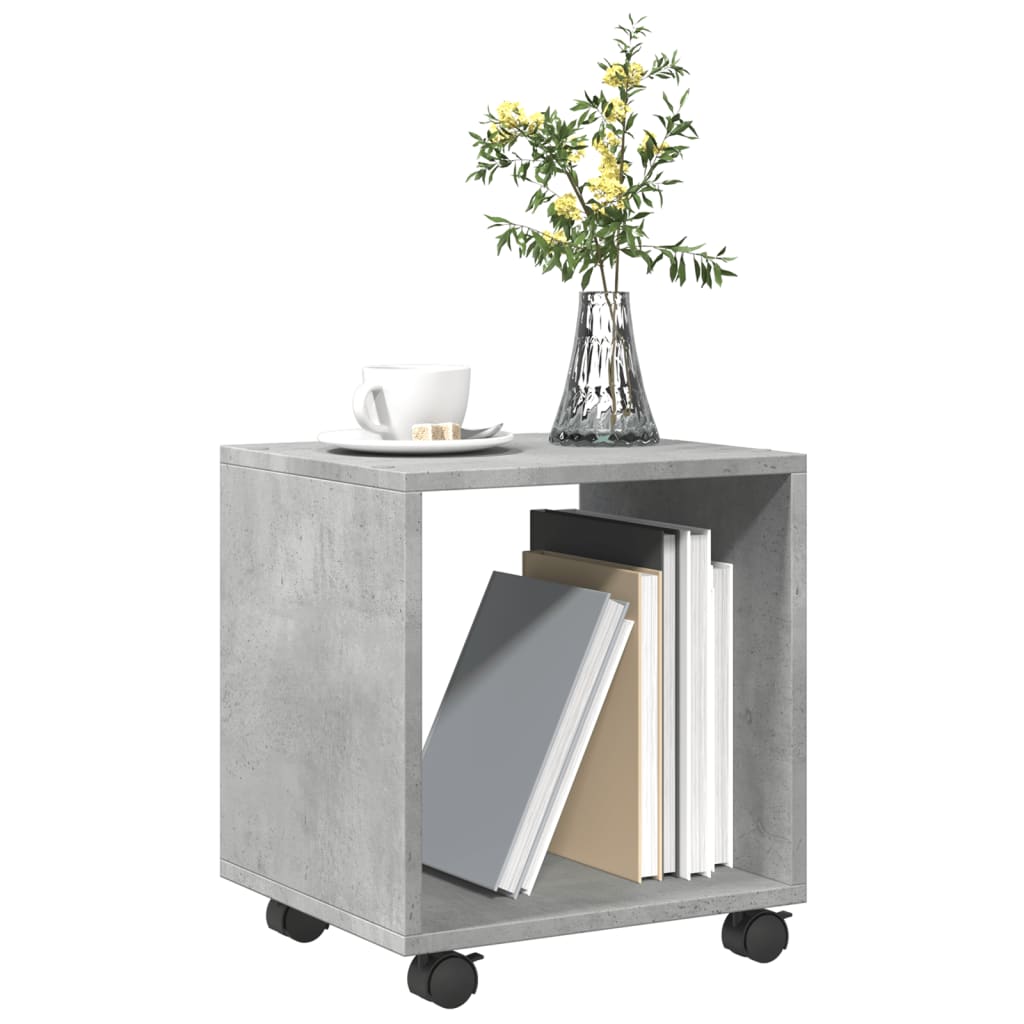 Mobiletto con Ruote Grigio Cemento 37x33x42,5 cm in Truciolato 853131