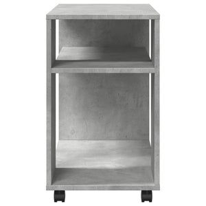 Tavolino con Ruote Grigio Cemento 70x35x60 cm in Truciolato 853149