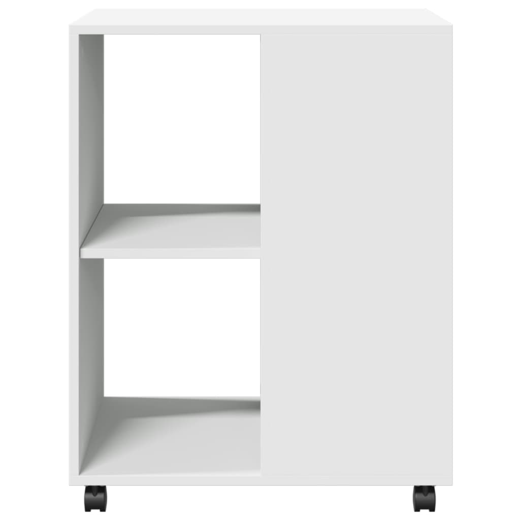 Tavolino con Ruote Bianco 55x60x78 cm in Truciolato 853155