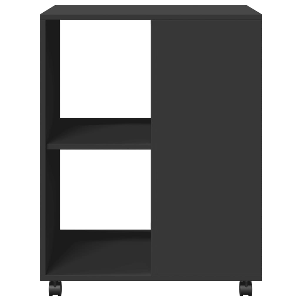 Tavolino con Ruote Nero 55x60x78 cm in Truciolato 853156