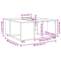 Tavolino da Salotto Nero 80x80x40 cm in Legno Multistrato 853174