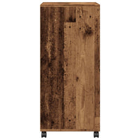 Mobiletto con Ruote Legno Antico 55x40x91 cm in Truciolato 853189