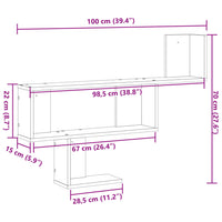 Scaffale a Parete Nero 100x15x70 cm in Truciolato 853192