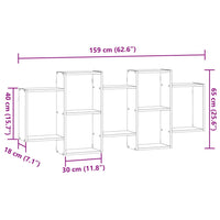 Scaffale a Muro Grigio Cemento 159x18x65 cm in Truciolato 853212