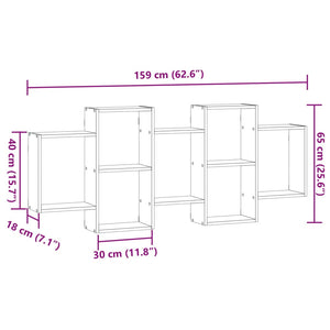 Scaffale a Parete Legno Vecchio 159x18x65 cm in Truciolato 853216