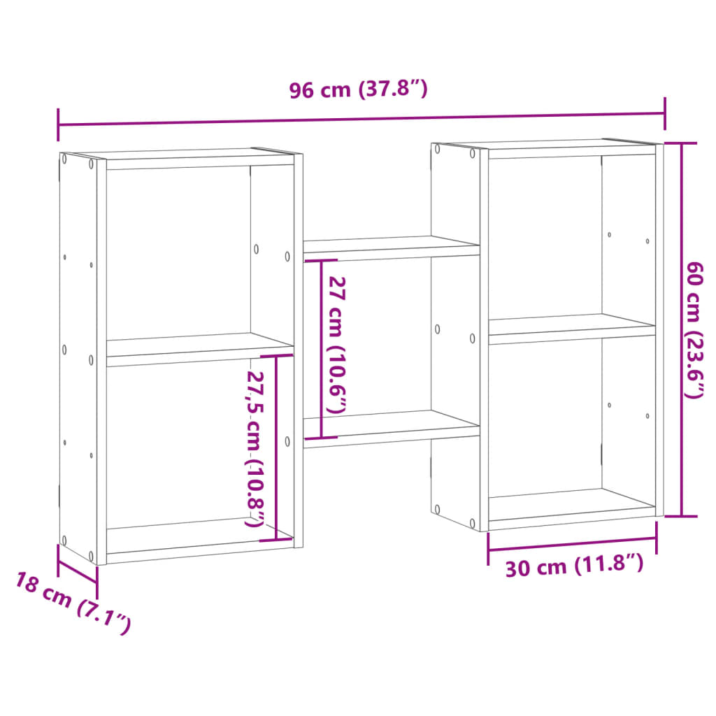 Scaffale a Parete Bianco 96x18x60 cm in Truciolato 853227