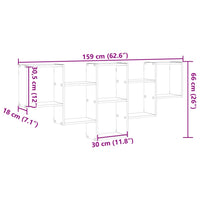 Mensola a Muro Grigio Sonoma 159x18x66 cm in Truciolato 853304