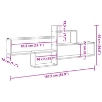 Mensola a Parete Legno Antico 167,5x18x68 cm in Truciolato 853324