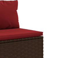 Set Divani da Giardino 5 pz con Cuscini Marrone in Polyrattan 3308013