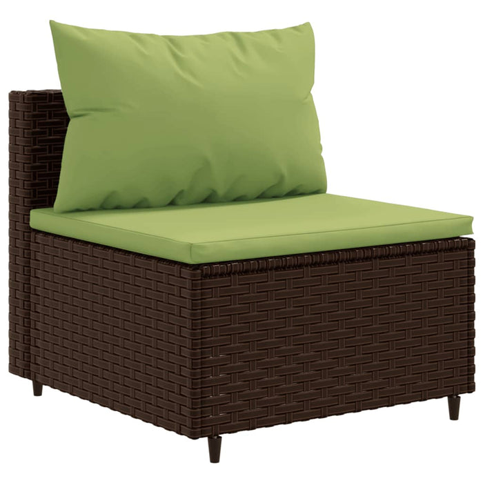 Set Divani da Giardino 5 pz con Cuscini Marrone in Polyrattan 3308014