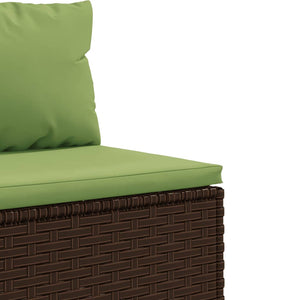 Set Divani da Giardino 5 pz con Cuscini Marrone in Polyrattan 3308014