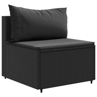 Set Mobili da Giardino con Cuscini 8 pz Nero in Polyrattan 3308035