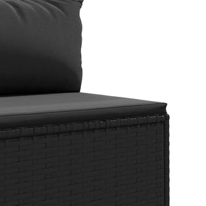 Set Mobili da Giardino con Cuscini 8 pz Nero in Polyrattan 3308035