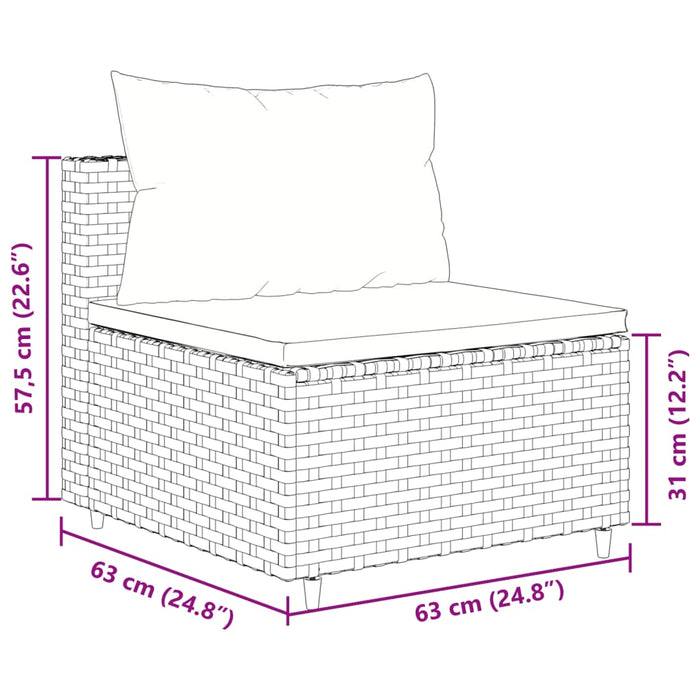 Set Mobili da Giardino 4 pz con Cuscini in Polyrattan Marrone 3308073