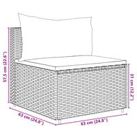 Set Divani da Giardino 5 pz con Cuscini Nero in Polyrattan 3308088