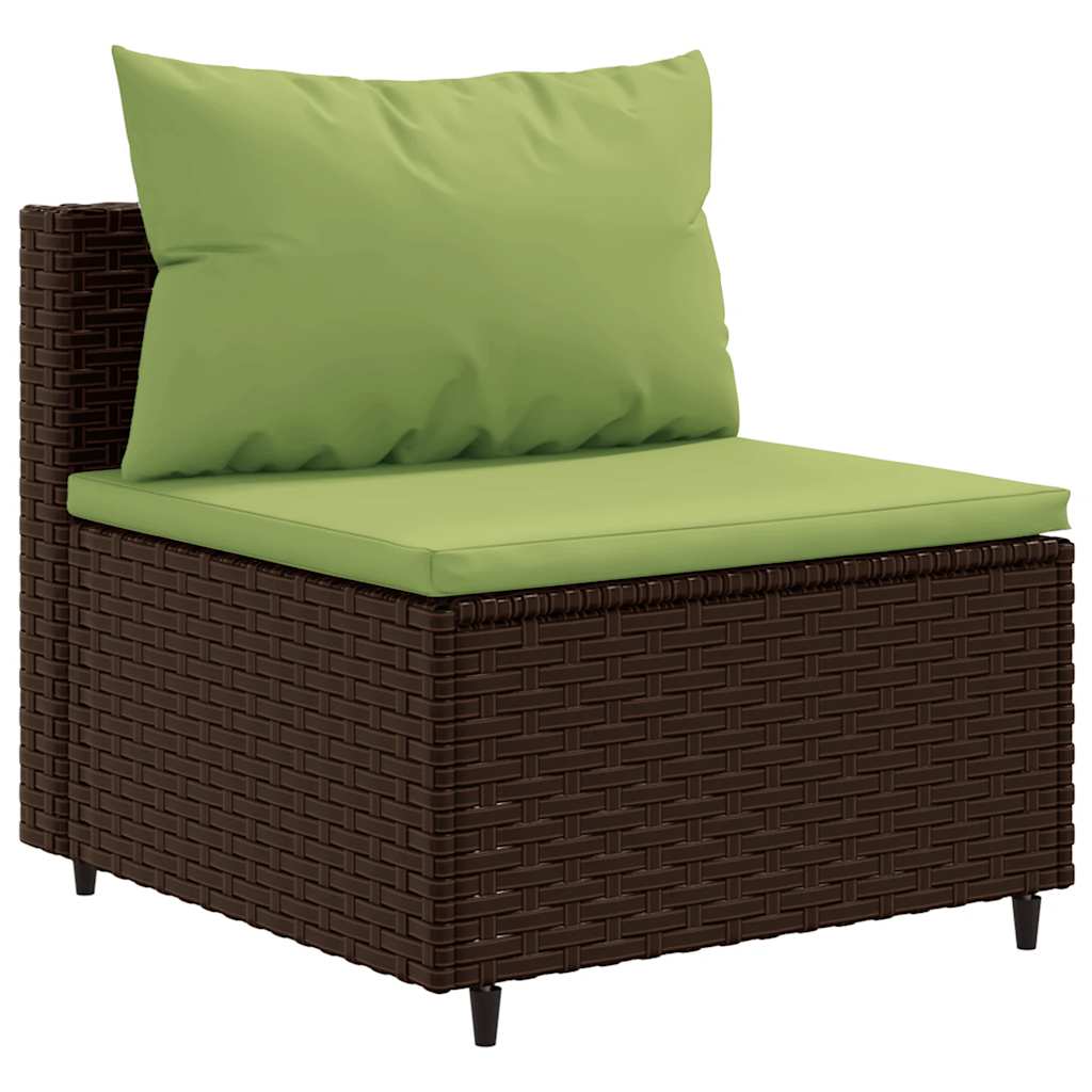 Set Mobili da Giardino 6pz con Cuscini in Polyrattan Marrone 3308142