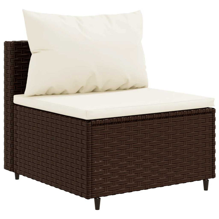 Set Divani da Giardino 8 pz con Cuscini in Polyrattan Marrone 3308193