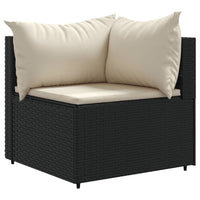 Set Divani da Giardino 9 pz con Cuscini Nero in Polyrattan 3308296