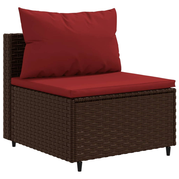 Set Divani da Giardino 9pz con Cuscini Marrone in Polyrattan 3308317