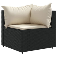 Set Divani da Giardino 10pz con Cuscini in Polyrattan Nero 3308344