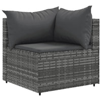 Set Divani da Giardino 11 pz con Cuscini in Polyrattan Grigio 3308354