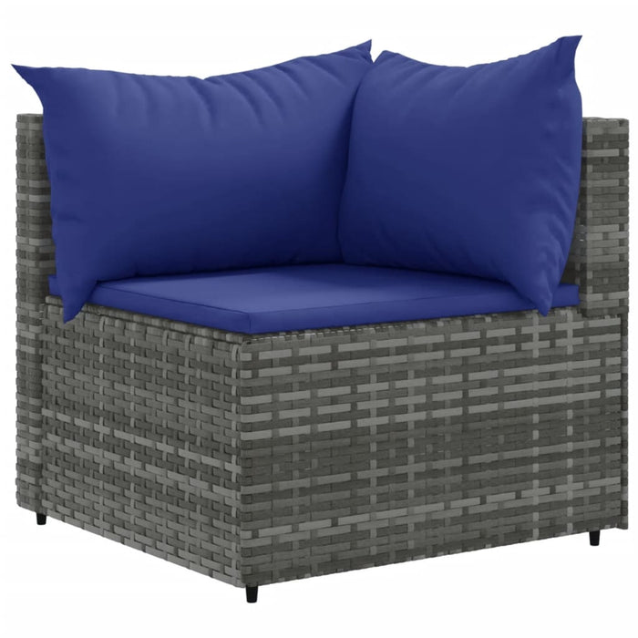 Set Divani da Giardino 11 pz con Cuscini in Polyrattan Grigio 3308359