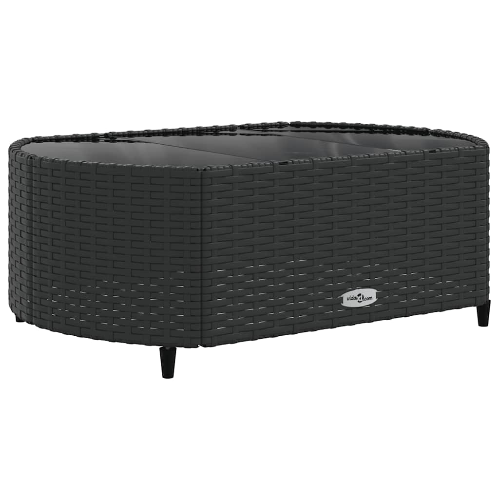 Set Divani da Giardino 4 pz con Cuscini Nero in Polyrattan 3308364