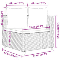 Set Divani da Giardino 4 pz con Cuscini Nero in Polyrattan 3308364