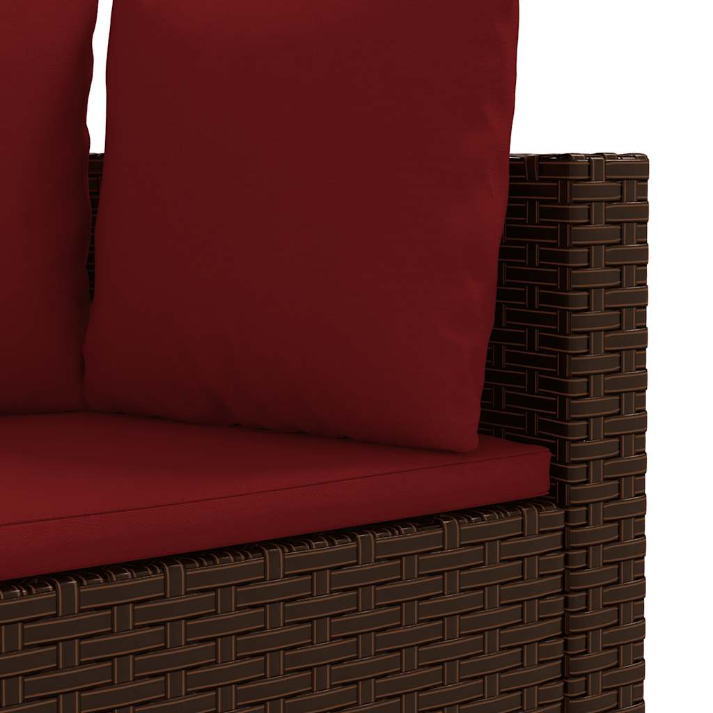 Set Divano da Giardino 4 pz con Cuscini Marrone in Polyrattan 3308365