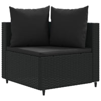 Set Divani da Giardino 5 pz con Cuscini in Polyrattan Nero 3308371