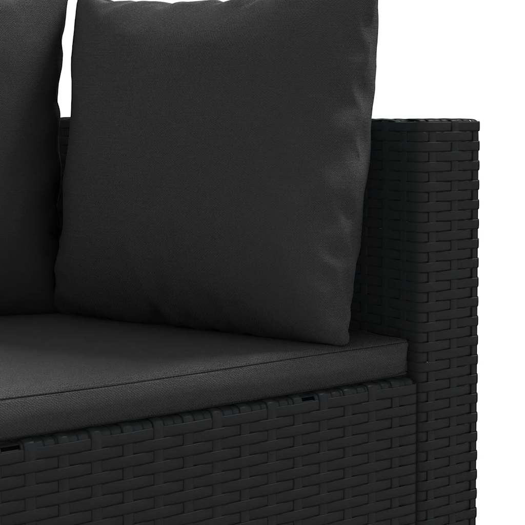 Set Divani da Giardino 5 pz con Cuscini in Polyrattan Nero 3308371