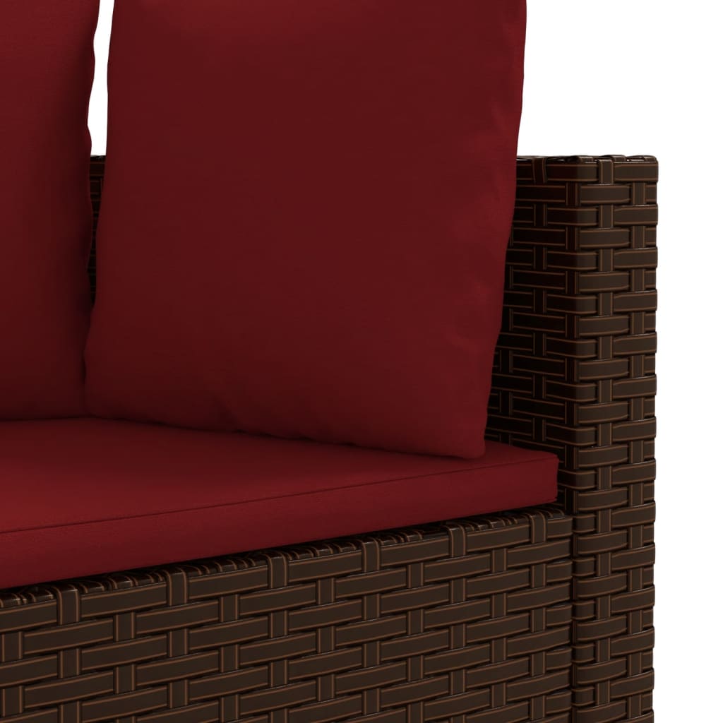 Set Divano da Giardino 5 pz con Cuscini Marrone in Polyrattan 3308373