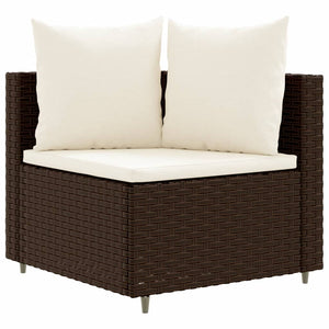 Set Divani da Giardino 7 pz con Cuscini Marrone in Polyrattan 3308377