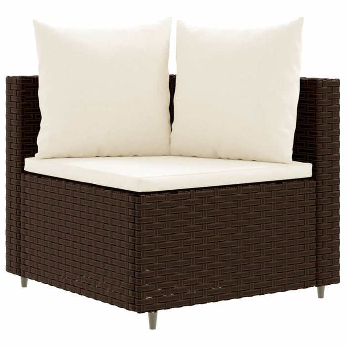 Set Divani da Giardino 7 pz con Cuscini Marrone in Polyrattan 3308377