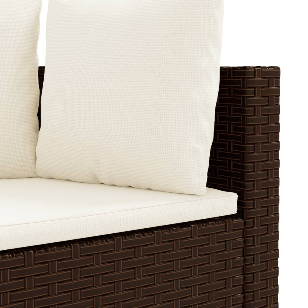 Set Divani da Giardino 7 pz con Cuscini Marrone in Polyrattan 3308377