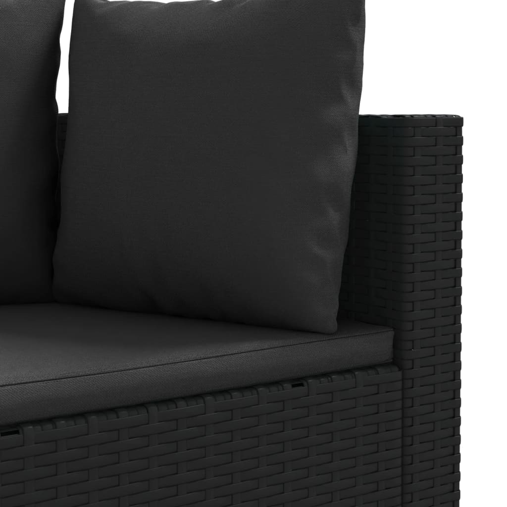 Set Divani da Giardino con Cuscini 7pz Nero Polyrattan 3308379