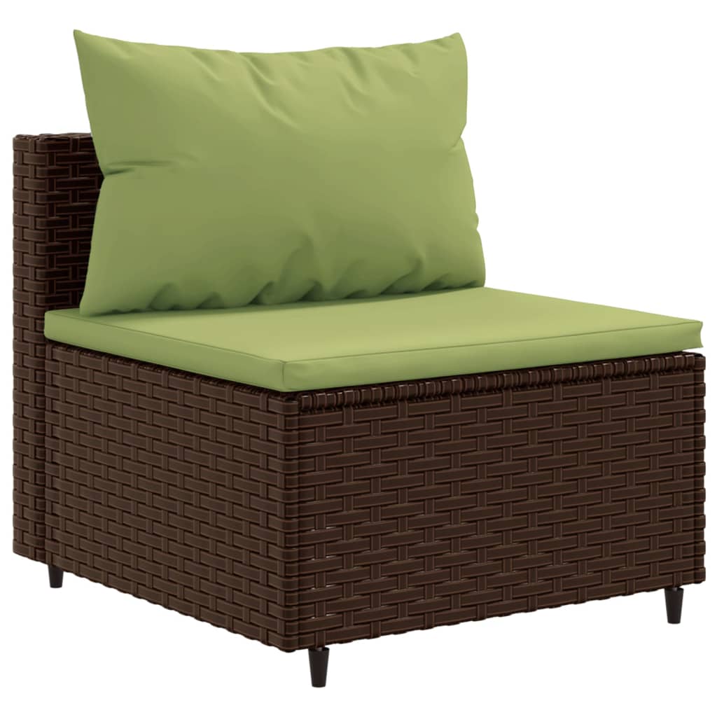 Set Divani da Giardino 7 pz con Cuscini Marrone in Polyrattan 3308382