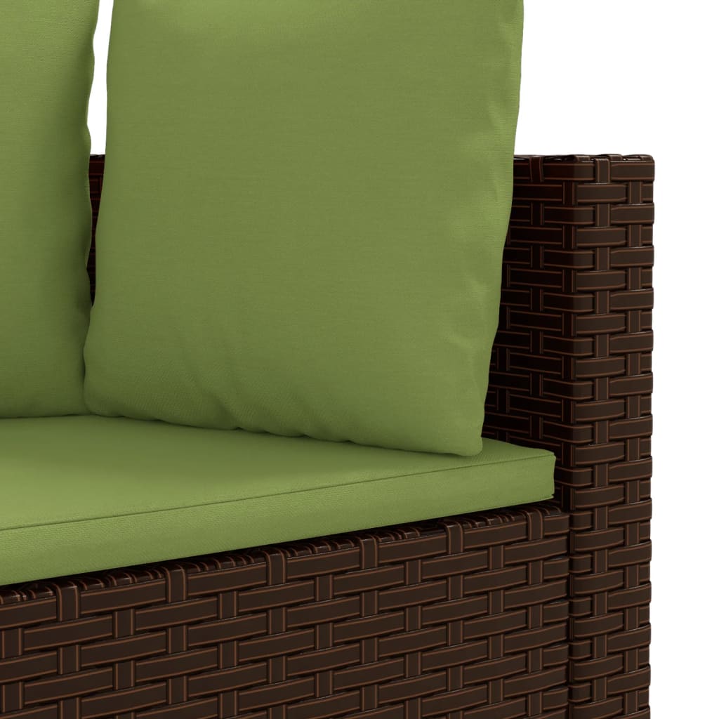 Set Divani da Giardino 7 pz con Cuscini Marrone in Polyrattan 3308382