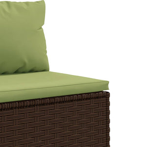 Set Divani da Giardino 7 pz con Cuscini Marrone in Polyrattan 3308382