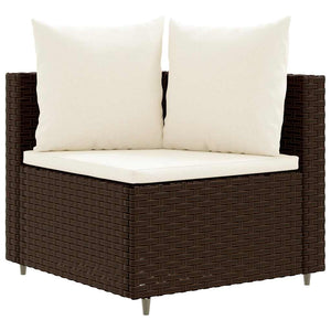 Set Divano da Giardino 6 pz con Cuscini Marrone in Polyrattan 3308393